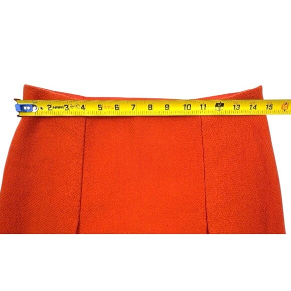 Lauren Ralph Lauren Wool Textured A-Line Kick Pleat Skirt Orange Fall Capsule 2 - Picture 6 of 14